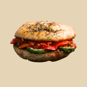 Focaccella verduras asadas y pesto