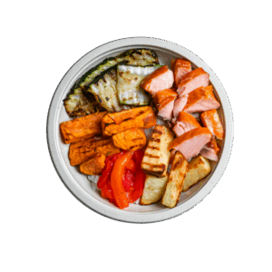 Salmón & veggies con base de arroz